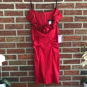 Red dress with ruffles